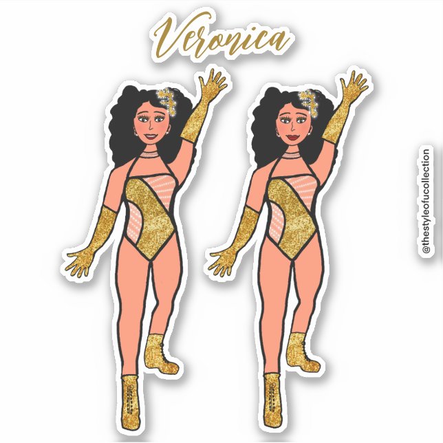 Add a Name Dancer Sticker Gold & Diamonds B (Front)
