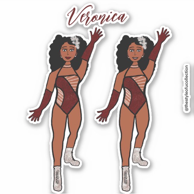 Add a Name Dancer Sticker Merlot & Diamonds A (Front)