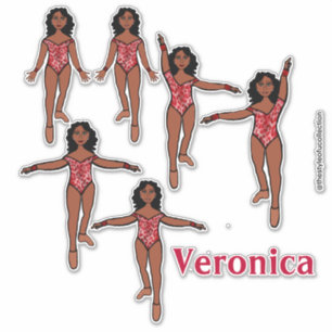 Add a Name Dancer Sticker Red Animal  A