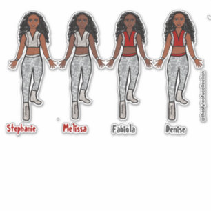 Add a Name Dancer Sticker Red & Silver Animal