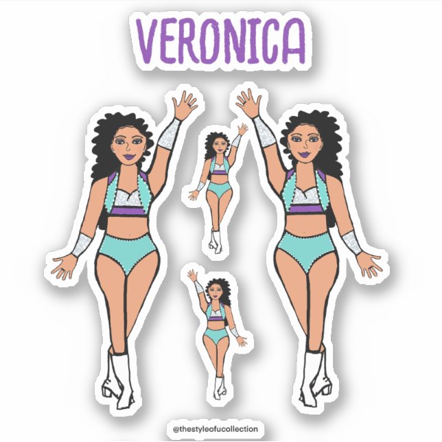 Add a Name Dancer Stickers Aqua / Purple (Front)