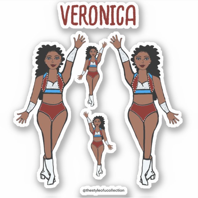 Add a Name Dancer Stickers Cherry / Light Blue (Front)