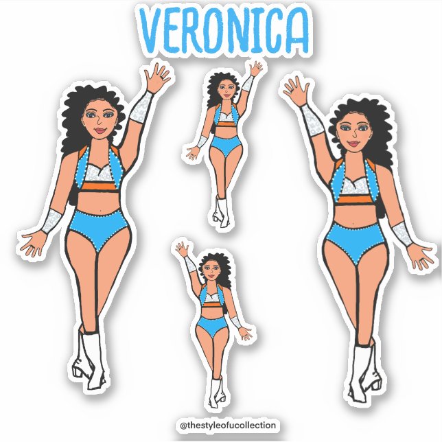 Add a Name Dancer Stickers Light Blue / Orange #2 (Front)