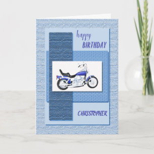 Add a name, motor bike birthday card