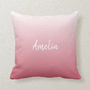 Add a name Ombre salmon pink Cushion
