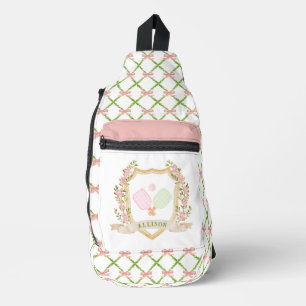 Add-a-Name Preppy Pink Pickle Ball Personalised Sling Bag