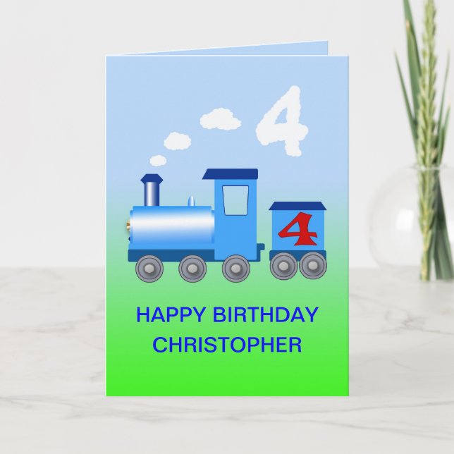 Add a name to a 4th birthday card (Front)