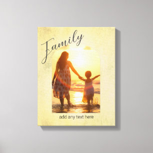 add a photo and text for a family portrait canvas print