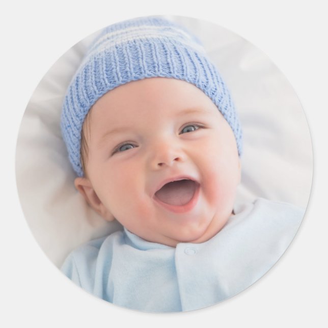 Add a Photo Classic Round Sticker (Front)