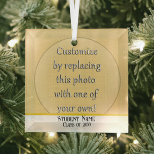 Add a Photo Graduation Glass Tree Decoration