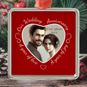 Add a Photo to Romantic Heart Cutout Metal Tree Decoration