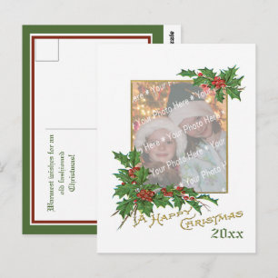 Add-A-Photo Vintage Happy Christmas Holiday Card