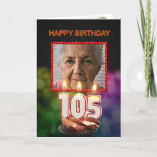 Add a picture, 105th Birthday card with Candles