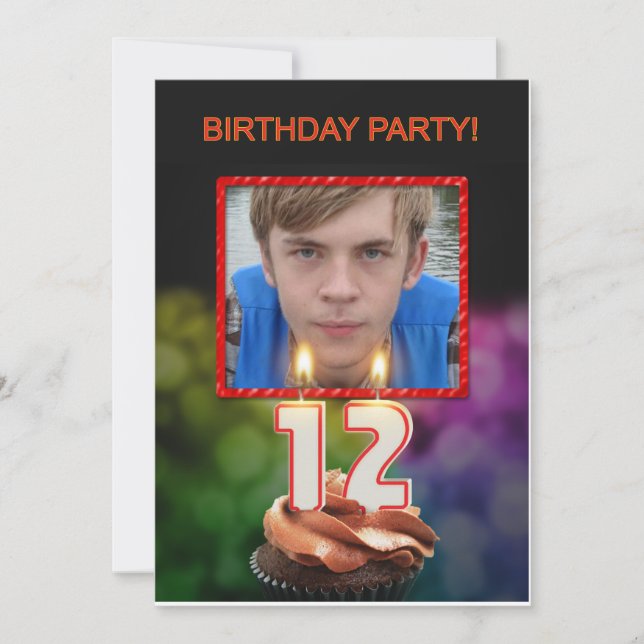 Add a picture, 12th Birthday party Invitation (Front)