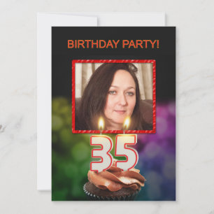 Add a picture, 35th Birthday party Invitation