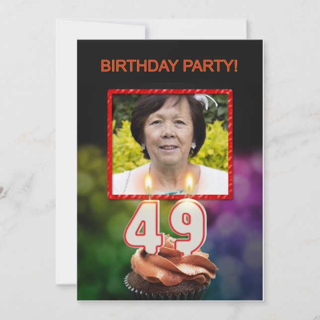 Add a picture, 49th Birthday party Invitation (Front)