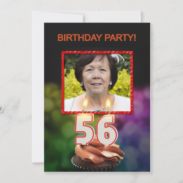 Add a picture, 56th Birthday party Invitation (Front)