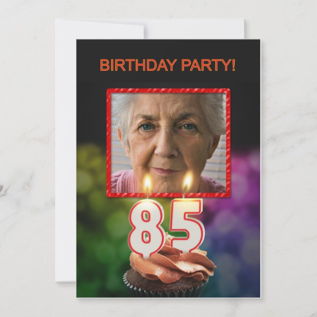 Add a picture, 85th Birthday party Invitation (Front)