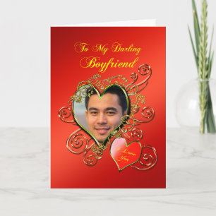 Add A Picture Boyfriend Valentines Day Hearts Holiday Card