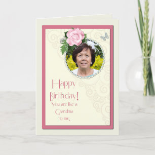 Add a picture, like a grandma to me, birthday card
