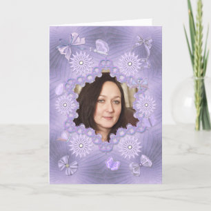 Add a picture lilac birthday card with flowers