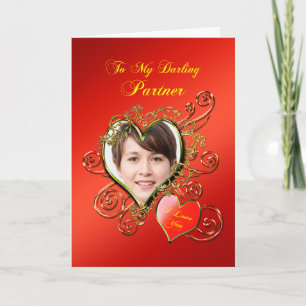 Add A Picture Partner Valentines Day Hearts Holiday Card