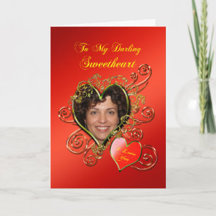 Add A Picture Sweetheart Valentines Day Hearts Holiday Card