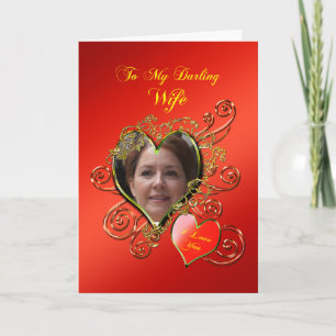 Add A Picture Wife Valentines Day Hearts  Holiday Card