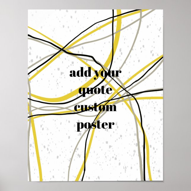 add a quote minimalist line art yellow and grey poster (Front)