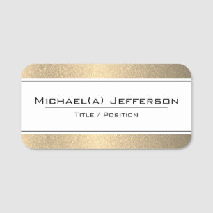 Add A Refined Touch: Withe And Luxury Gold Glitter Name Tag