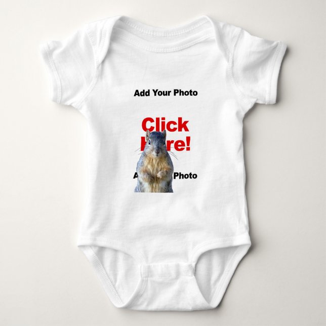 Add A Squirrel Custom Photo Baby Baby Bodysuit (Front)