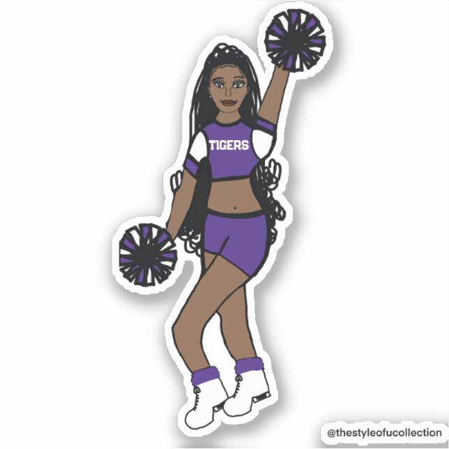 Add a Team Cheer Purple /White/ Black (Front)