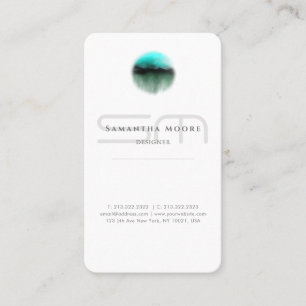 Add Add Logo Professional Plain White Monogram Business Card