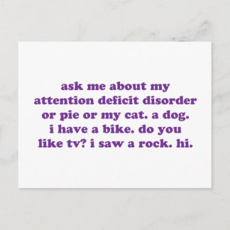 ADD ADHD Funny Quote - Purple Postcard