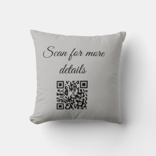 add and scan q r code here add text name here cushion