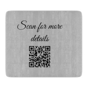 add and scan q r code here add text name here cutting board