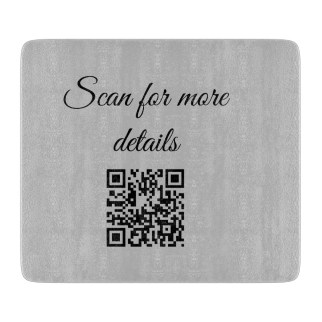 add and scan q r code here add text name here cutting board (Front)