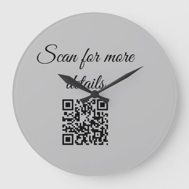 add and scan q r code here add text name here large clock (Front)