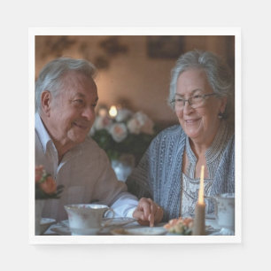 Add Anniversary Photo Customise Napkin