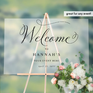 Add Any Event, Chic Welcome Frosted Acrylic Sign