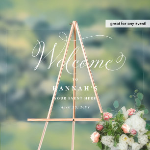 Add Any Event, Elegant Welcome Acrylic Sign