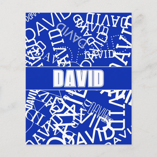 Add any name, name collage In blue & white Flyer (Front)