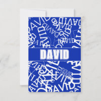Add any name, name collage In blue & white