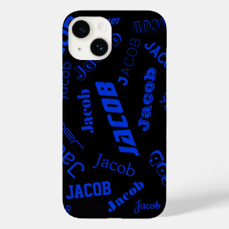 Add Any Name or Word | Blue & Black Case-Mate iPhone 14 Case