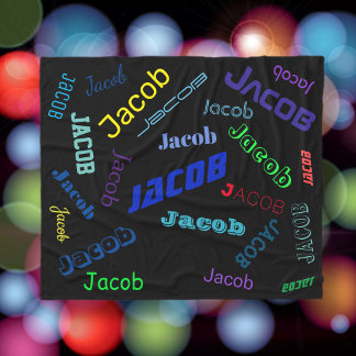 Add Any Name or Word | Multi-Coloured Fleece Blanket