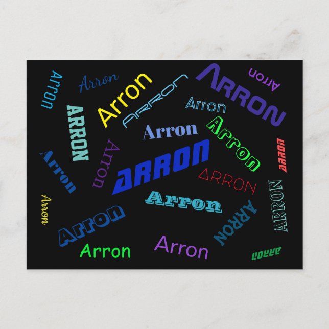 Add Any Name or Word | Multi-Coloured Postcard (Front)