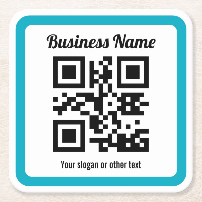 Add Any Website’s URL & Instantly Create a QR code Square Paper Coaster (Front)