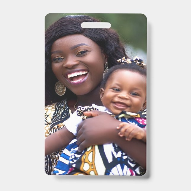 Add Baby Photo Customize Personalize ID Badge (Front)