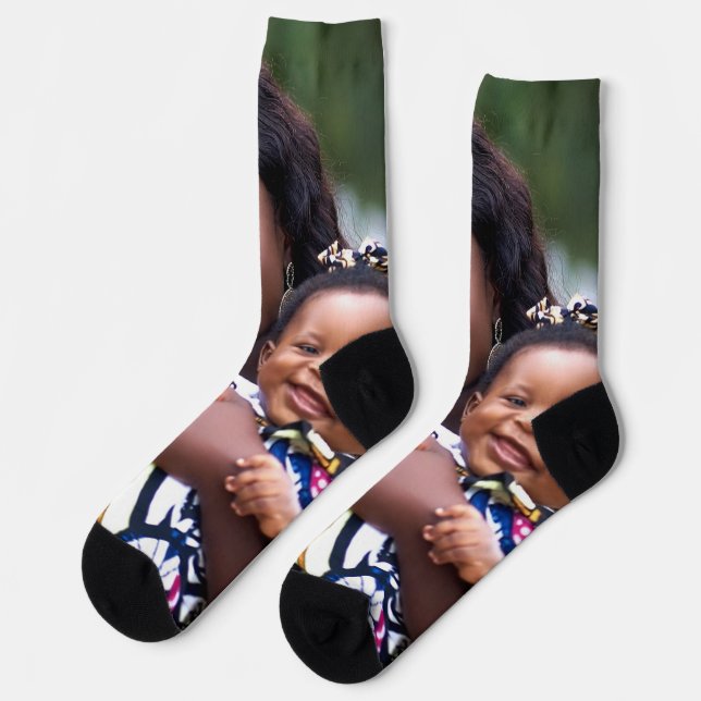 Add Baby Photo Customize Personalize Socks (Left)