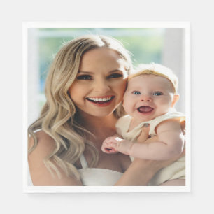 Add Baby Photo Personalize Customize Napkin